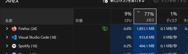 メモリ使用率1